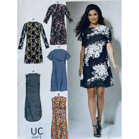 PLUS SIZE Sewing Pattern 7533 Dresses Fitted Sleeve Option 18W-24W UNCUT - Picture 1 of 3